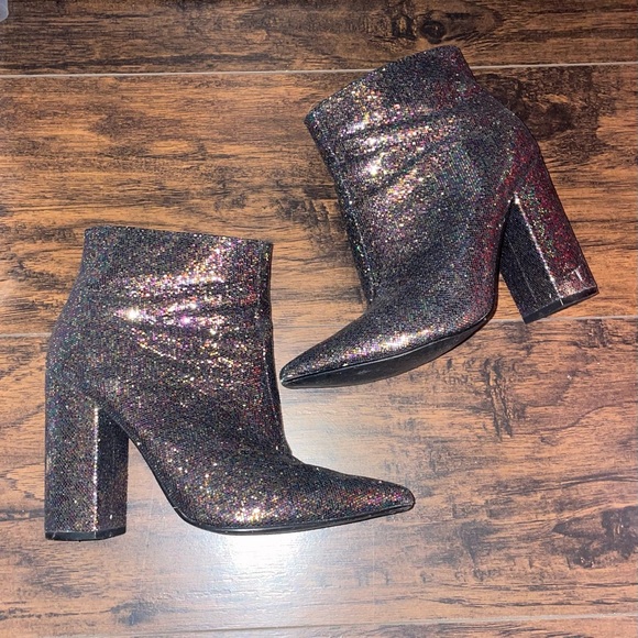 Charlotte Russe Shoes - Charlotte Russe Multicolor Glitter Ankle Boots